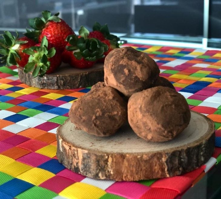 Trufas de chocolate com licor de café