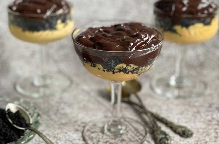 Verrine de mousse de doce de leite com chocolate