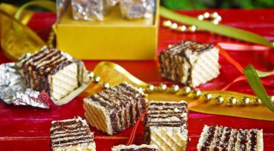 Wafer de chocolate e mel