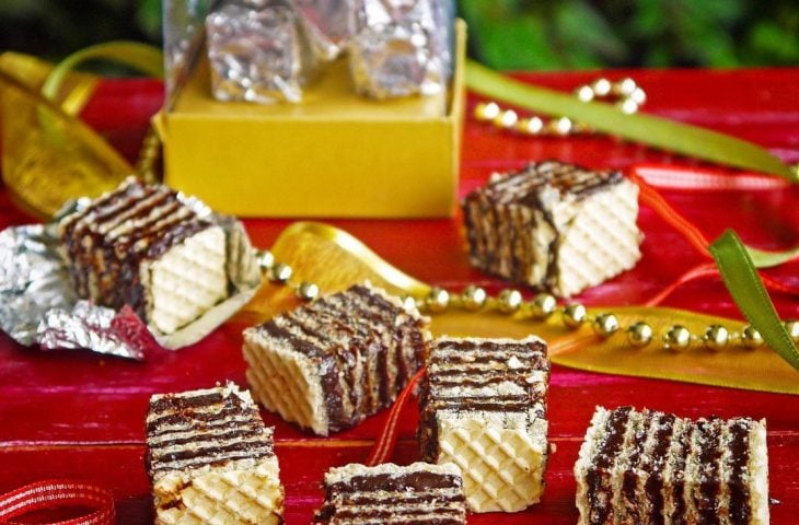 Wafer de chocolate e mel