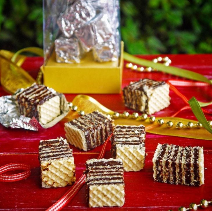 Wafer de chocolate e mel
