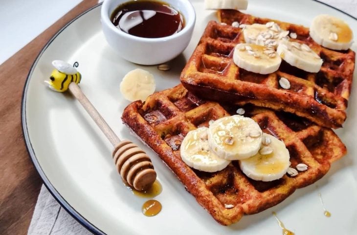 Waffle de abóbora assada