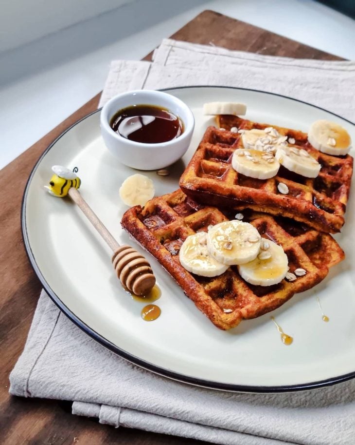 Waffle de abóbora assada