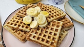 Waffle de bananas