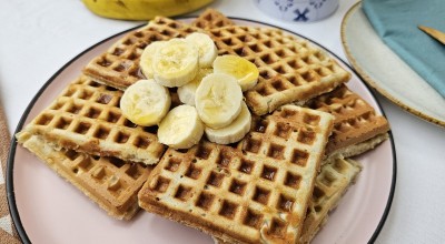 Waffle de bananas