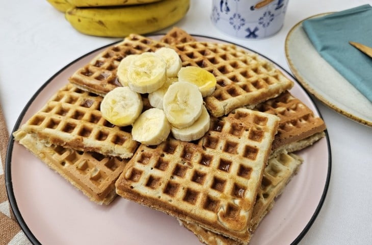 Waffle de bananas