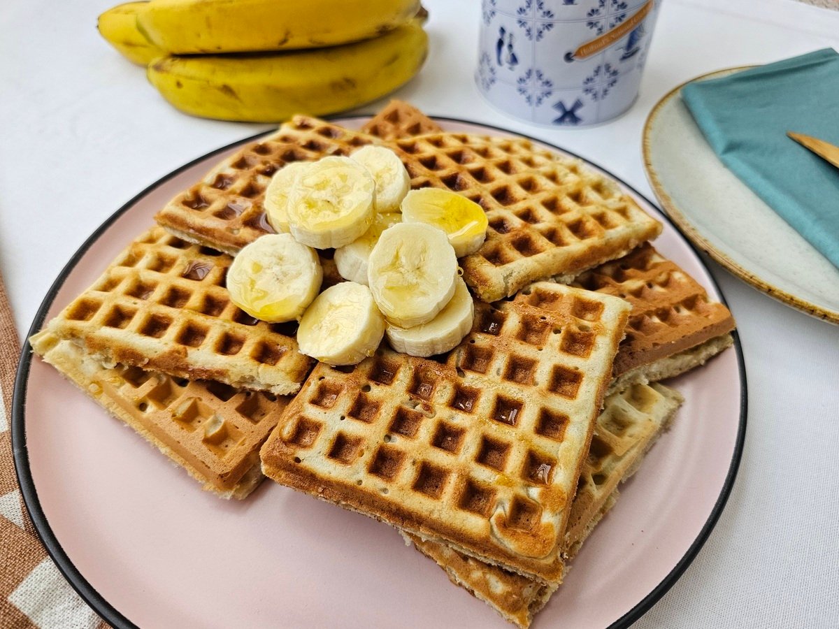 Waffle de bananas