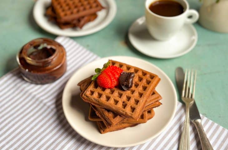 Waffle de chocolate