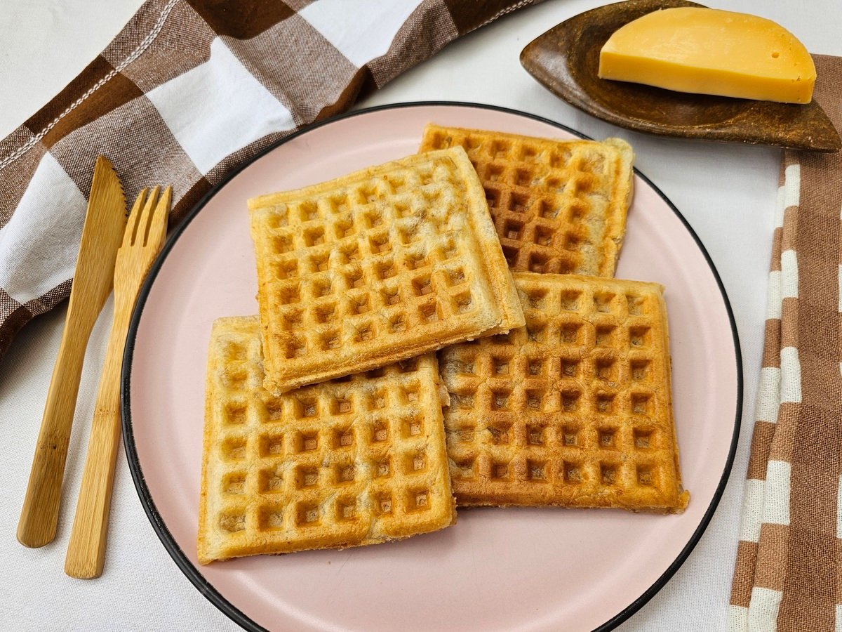 Waffle de pão de queijo