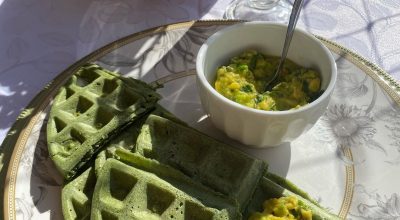 Waffle verde de couve