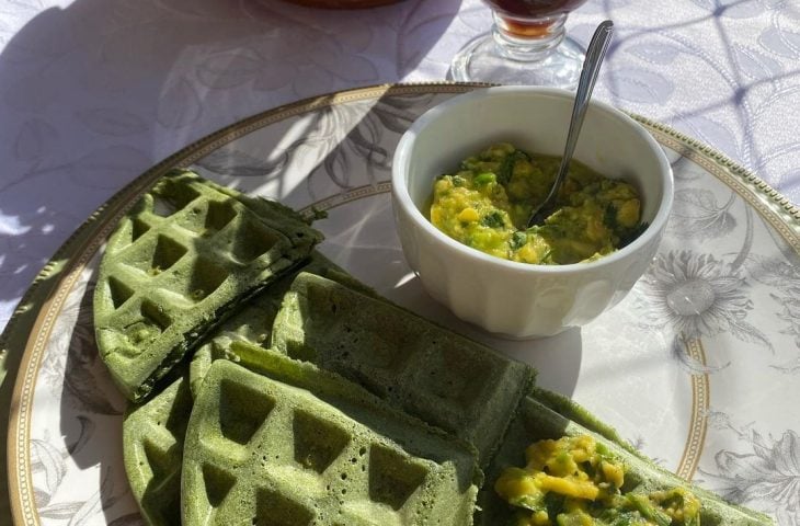 Waffle verde de couve