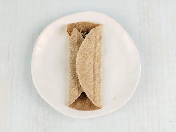 Wrap dobrado e fechado.